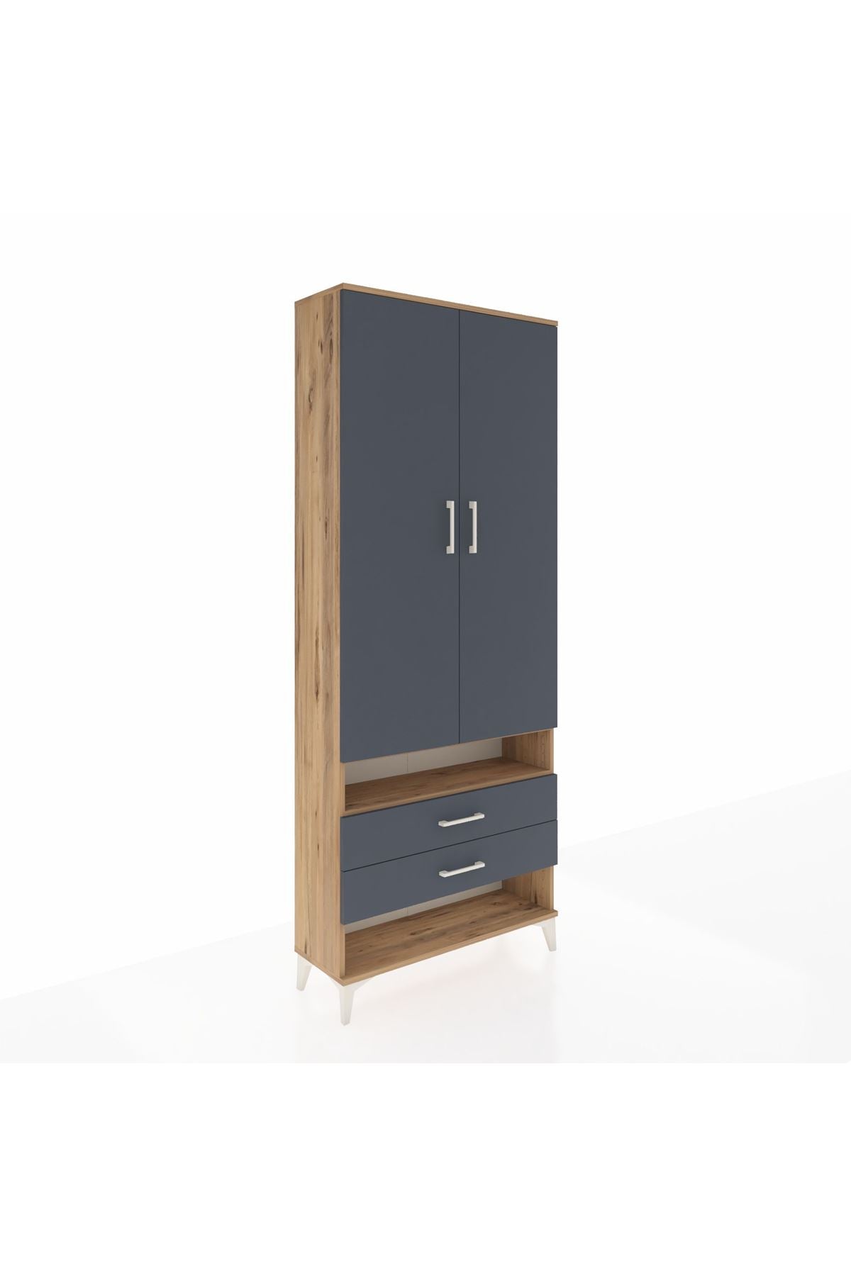 Arges Dolap 3 Raflı 2 Çekmeceli Tek Askılı 88x30x221 - S30M055V8A