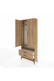 Arges Dolap 3 Raflı 2 Çekmeceli Tek Askılı 88x30x221 - S30M055V9A