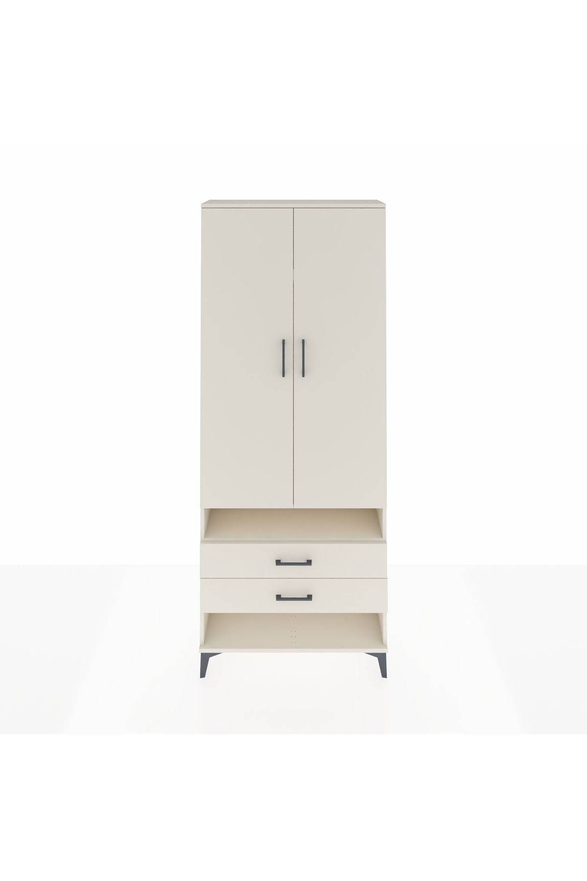 Arges Dolap 4 Raflı 2 Çekmeceli 2 Kapaklı 88x30x221 - S30M056V1A
