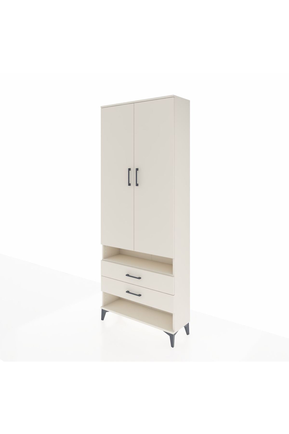Arges Dolap 4 Raflı 2 Çekmeceli 2 Kapaklı 88x30x221 - S30M056V1A