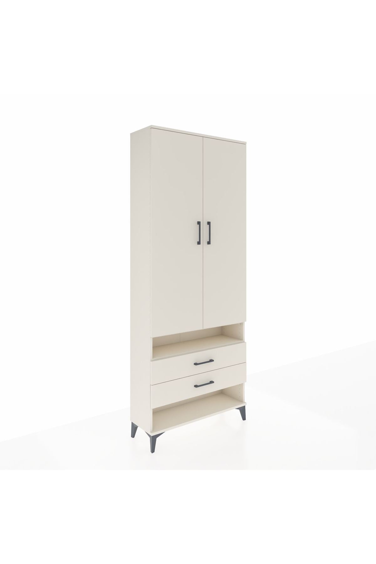 Arges Dolap 4 Raflı 2 Çekmeceli 2 Kapaklı 88x30x221 - S30M056V1A