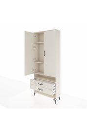 Arges Dolap 4 Raflı 2 Çekmeceli 2 Kapaklı 88x30x221 - S30M056V1A