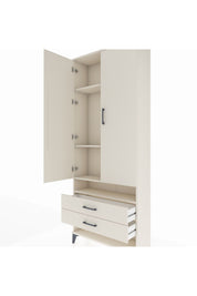 Arges Dolap 4 Raflı 2 Çekmeceli 2 Kapaklı 88x30x221 - S30M056V1A