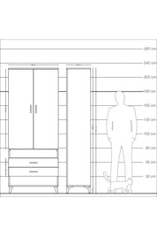 Arges Dolap 4 Raflı 2 Çekmeceli 2 Kapaklı 88x30x221 - S30M056V1A