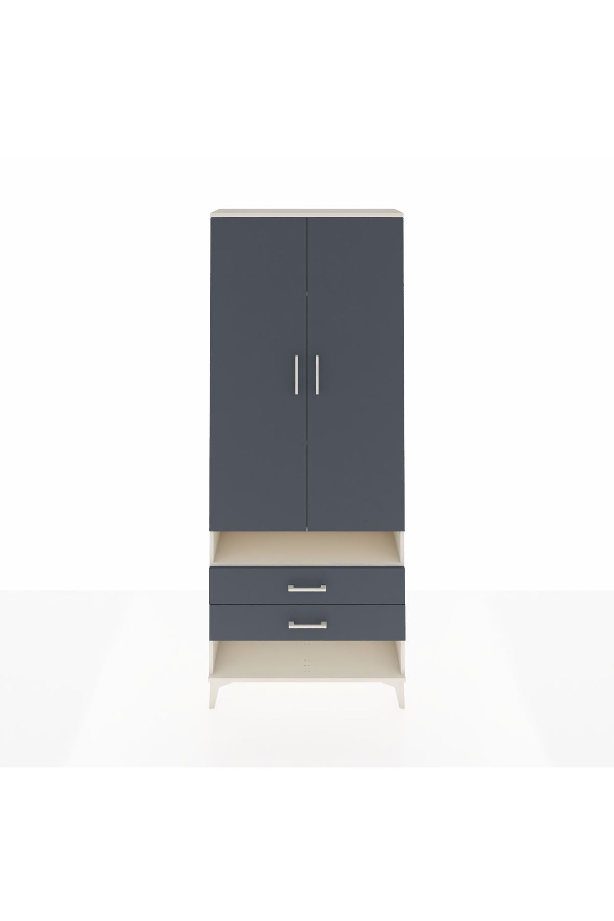 Arges Dolap 4 Raflı 2 Çekmeceli 2 Kapaklı 88x30x221 - S30M056V2A