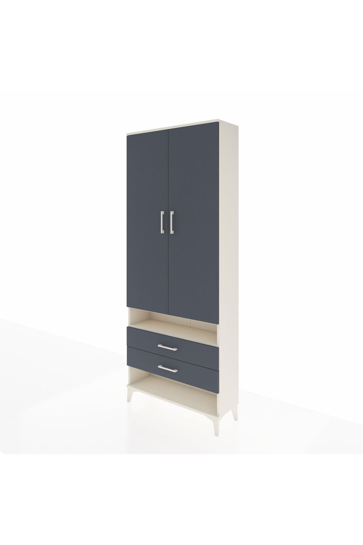 Arges Dolap 4 Raflı 2 Çekmeceli 2 Kapaklı 88x30x221 - S30M056V2A