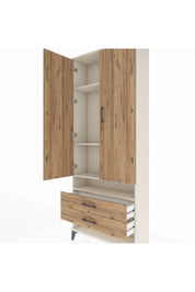 Arges Dolap 4 Raflı 2 Çekmeceli 2 Kapaklı 88x30x221 - S30M056V3A
