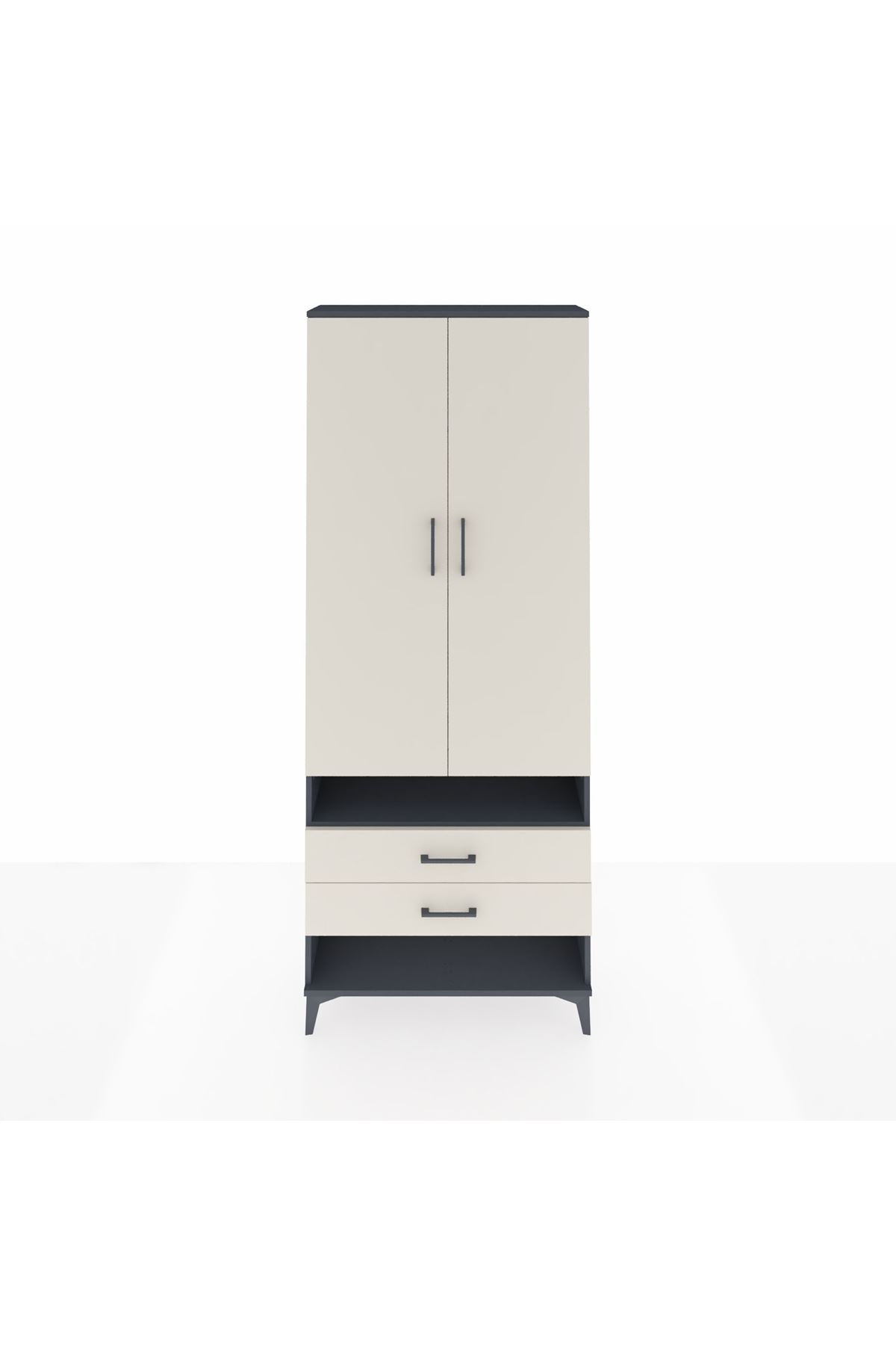 Arges Dolap 4 Raflı 2 Çekmeceli 2 Kapaklı 88x30x221 - S30M056V4A