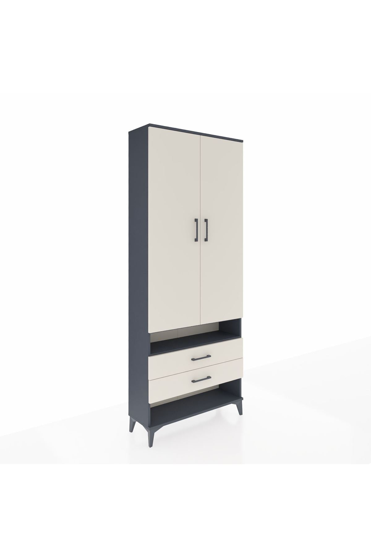 Arges Dolap 4 Raflı 2 Çekmeceli 2 Kapaklı 88x30x221 - S30M056V4A