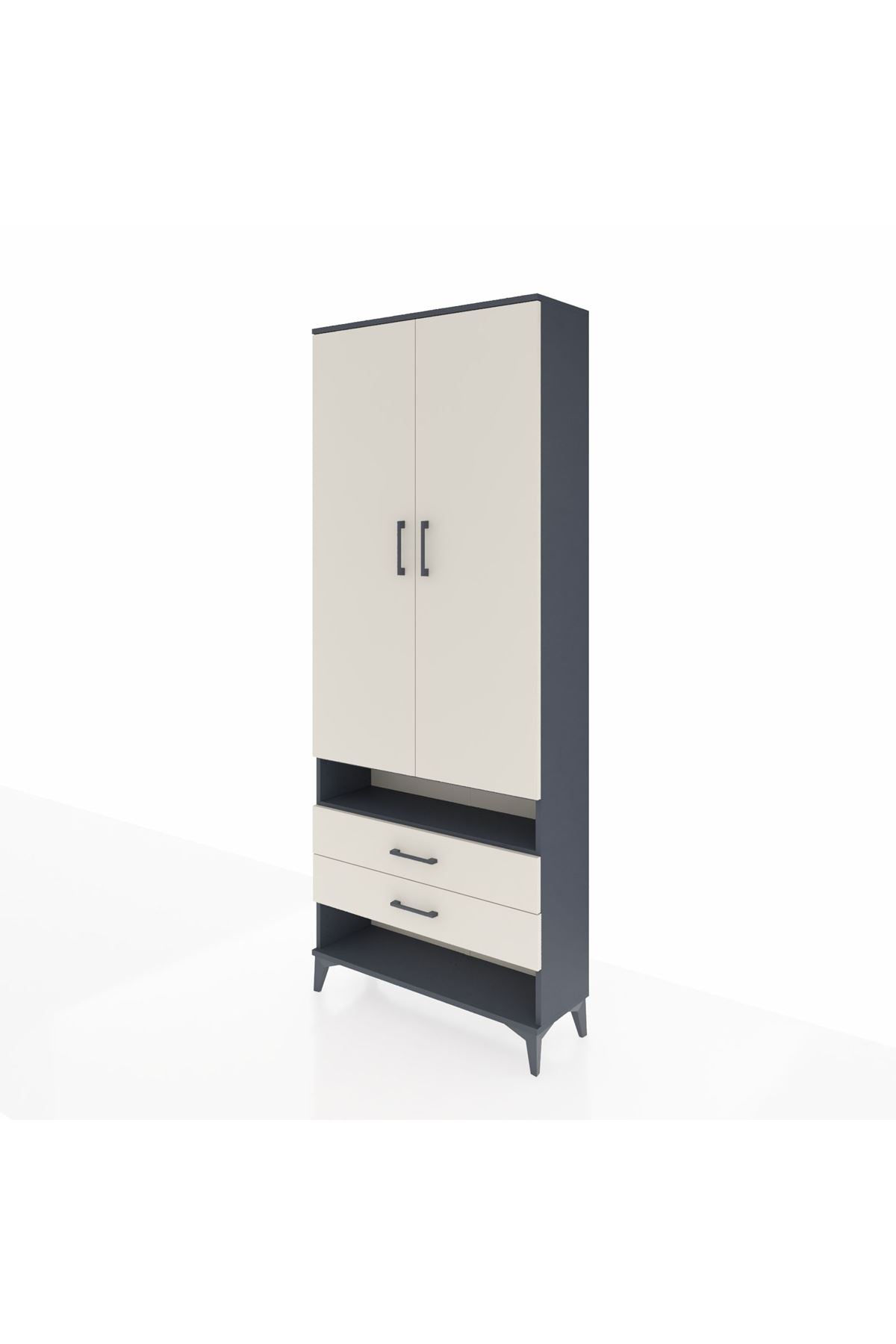 Arges Dolap 4 Raflı 2 Çekmeceli 2 Kapaklı 88x30x221 - S30M056V4A
