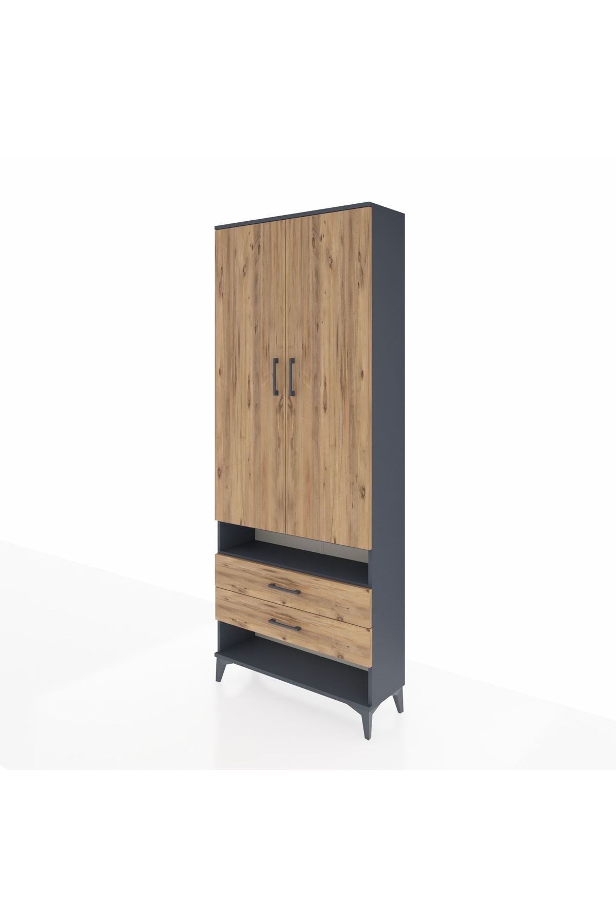Arges Dolap 4 Raflı 2 Çekmeceli 2 Kapaklı 88x30x221 - S30M056V6A