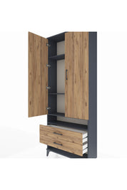 Arges Dolap 4 Raflı 2 Çekmeceli 2 Kapaklı 88x30x221 - S30M056V6A