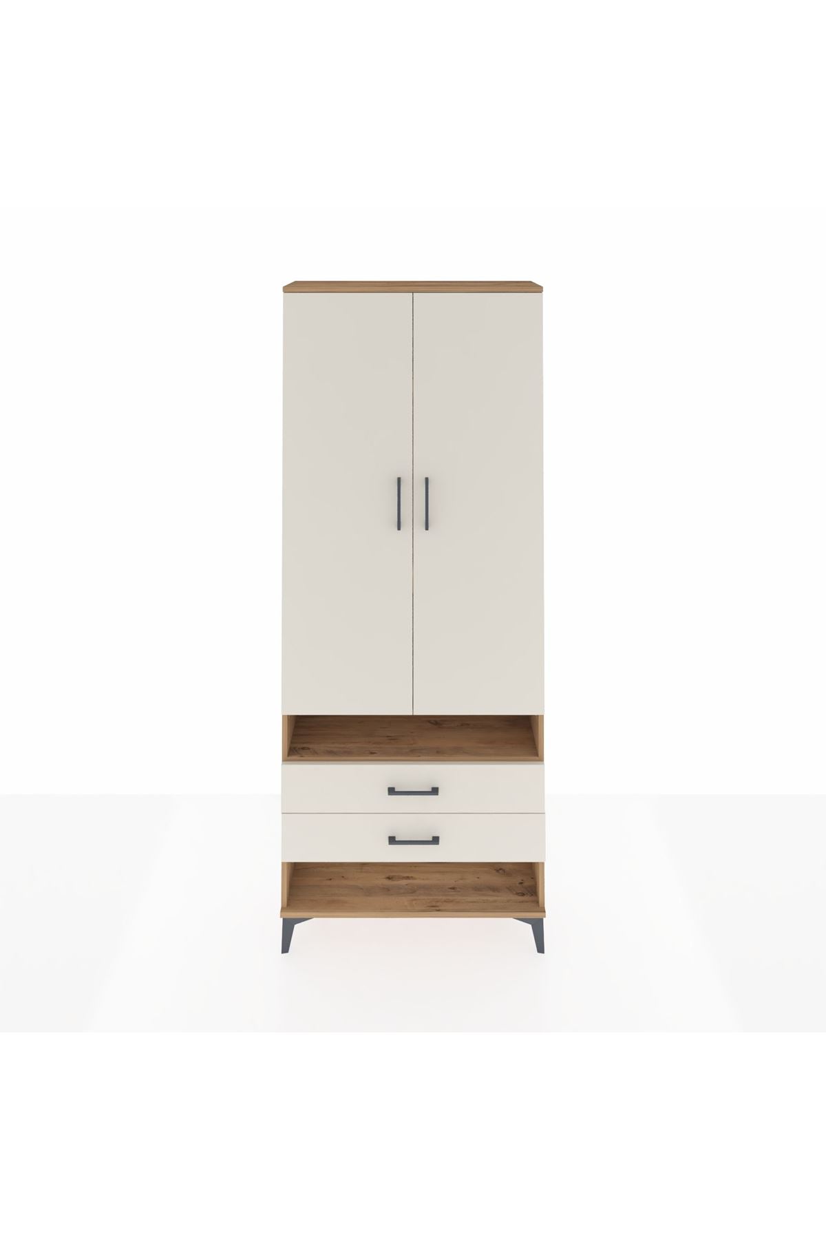 Arges Dolap 4 Raflı 2 Çekmeceli 2 Kapaklı 88x30x221 - S30M056V7A