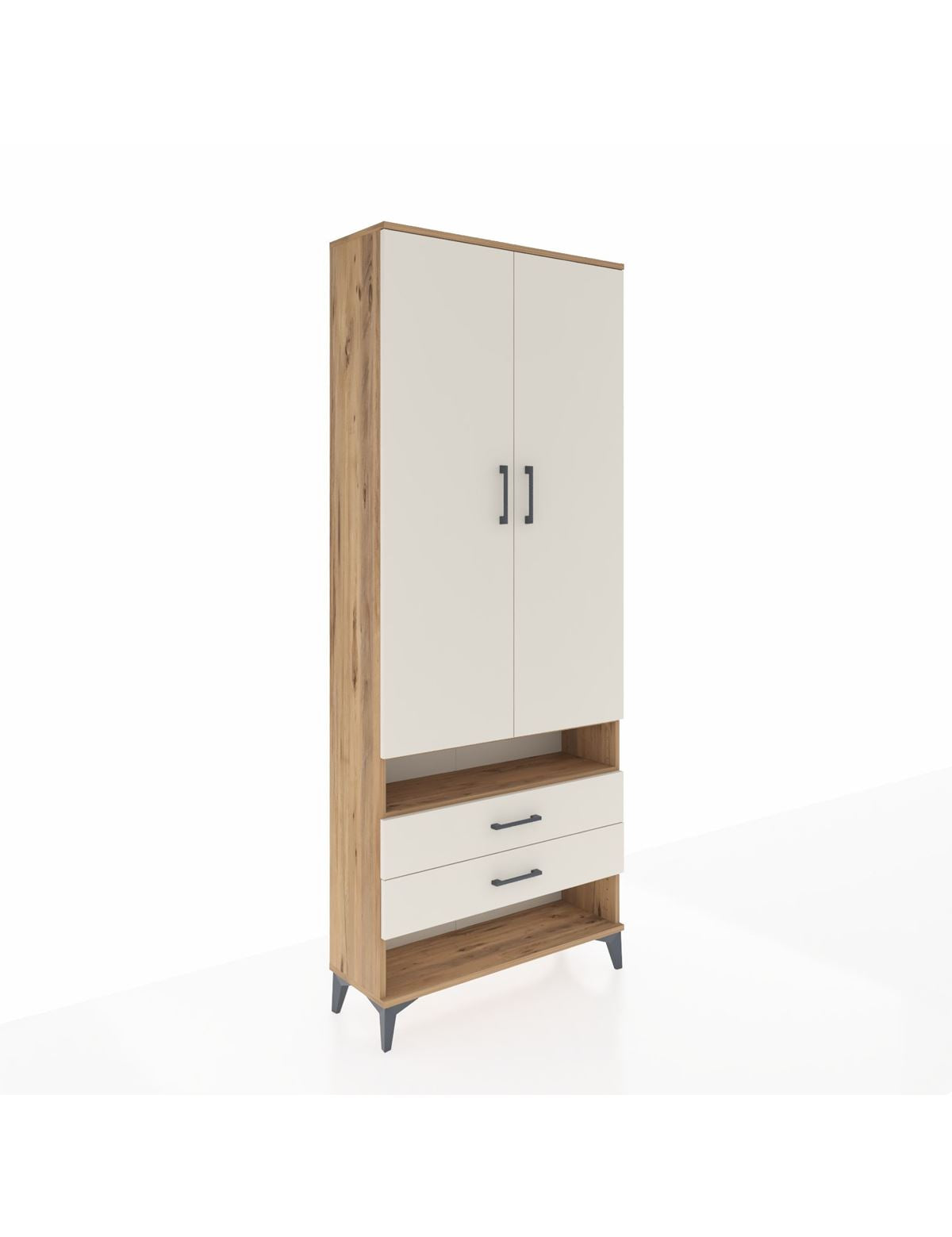 Arges Dolap 4 Raflı 2 Çekmeceli 2 Kapaklı 88x30x221 - S30M056V7A