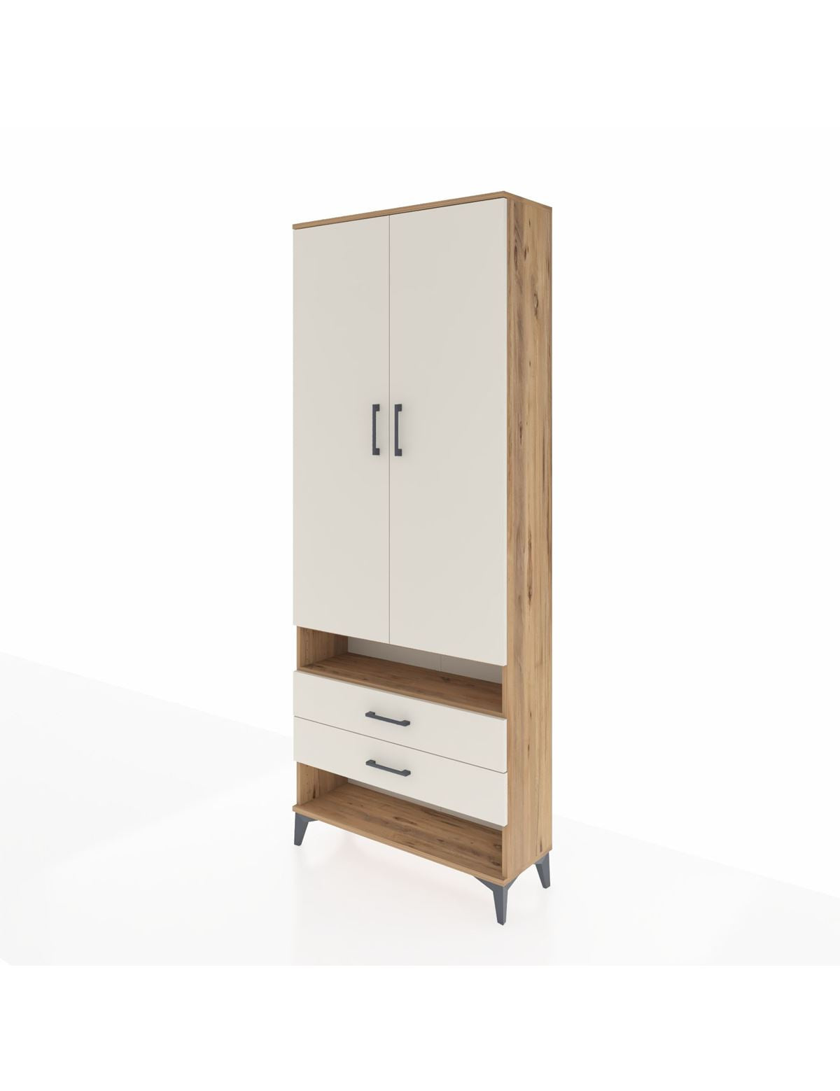 Arges Dolap 4 Raflı 2 Çekmeceli 2 Kapaklı 88x30x221 - S30M056V7A