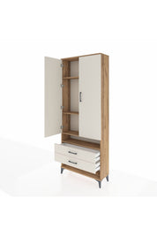 Arges Dolap 4 Raflı 2 Çekmeceli 2 Kapaklı 88x30x221 - S30M056V7A