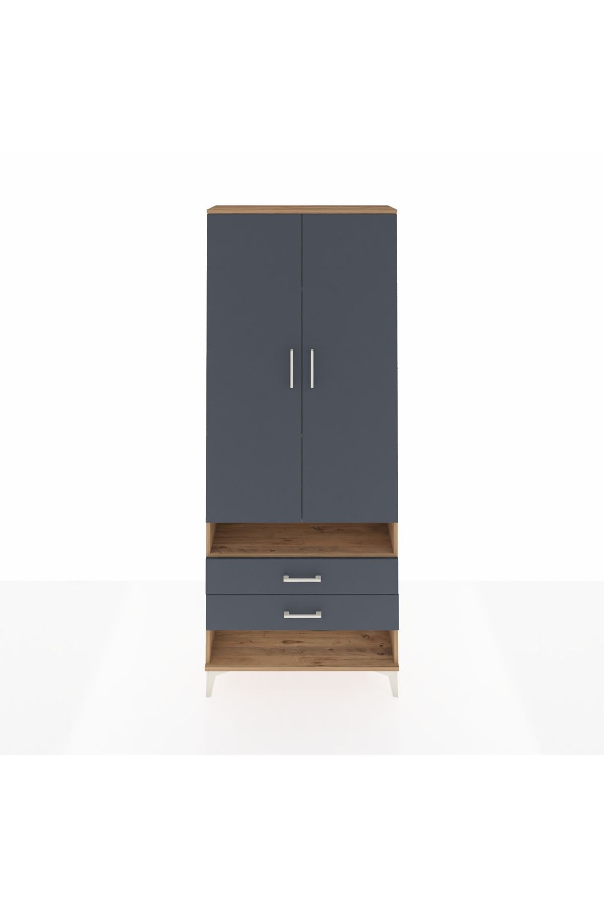 Arges Dolap 4 Raflı 2 Çekmeceli 2 Kapaklı 88x30x221 - S30M056V8A