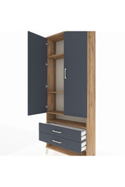 Arges Dolap 4 Raflı 2 Çekmeceli 2 Kapaklı 88x30x221 - S30M056V8A