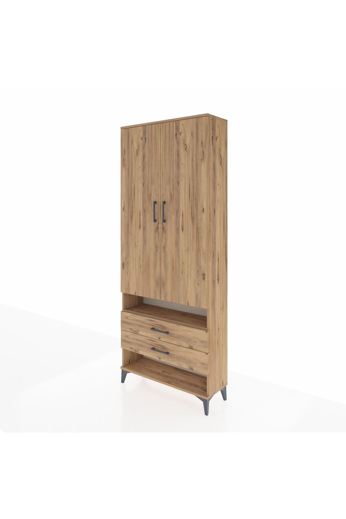 Arges Dolap 4 Raflı 2 Çekmeceli 2 Kapaklı 88x30x221 - S30M056V9A