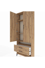 Arges Dolap 4 Raflı 2 Çekmeceli 2 Kapaklı 88x30x221 - S30M056V9A