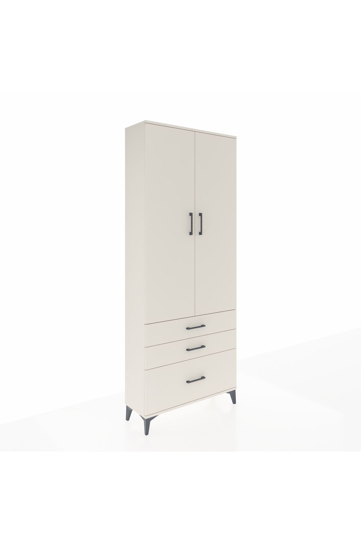 Arges Dolap 2 Raflı 3 Çekmeceli Tek Askılı 88x30x221 - S30M058V1A