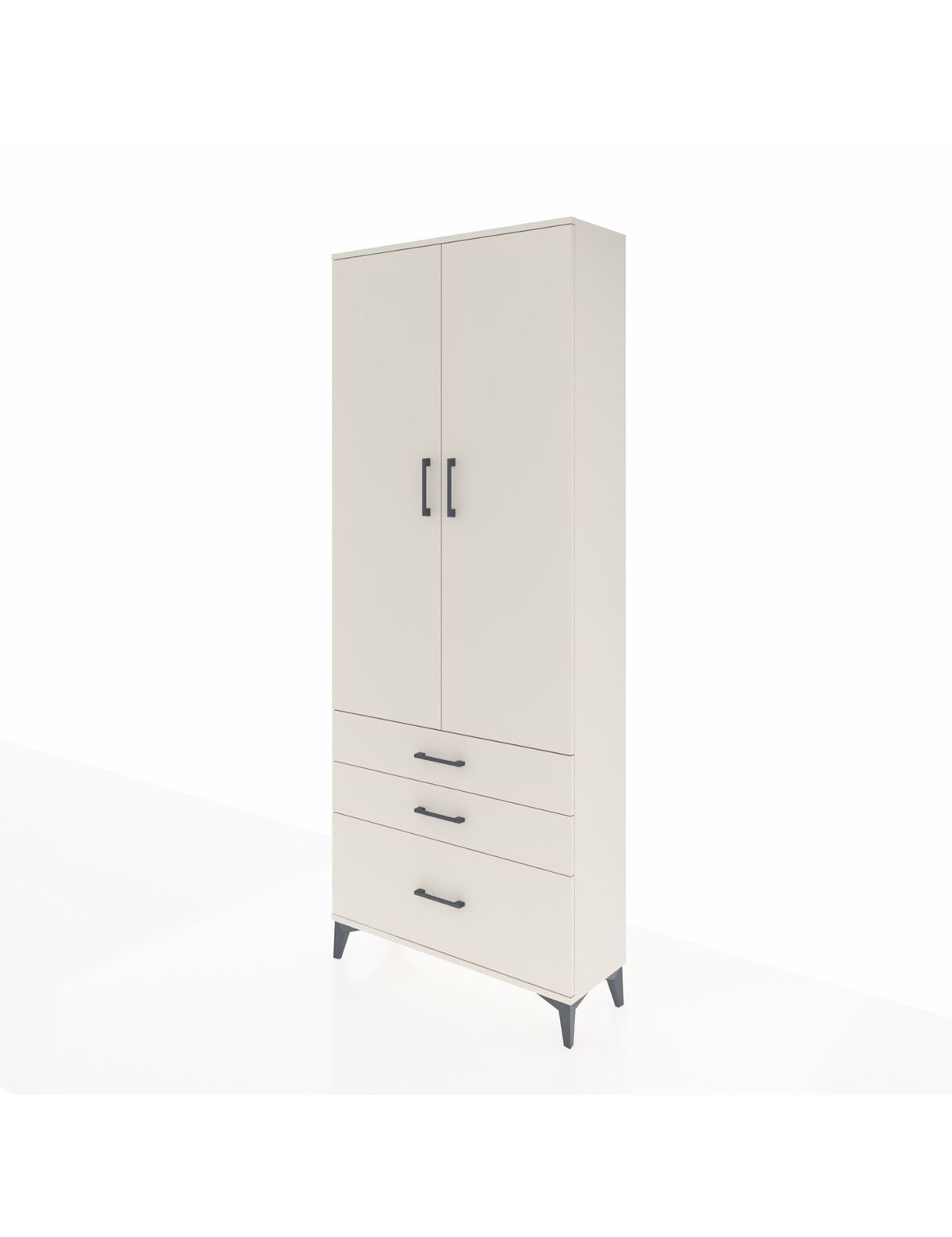 Arges Dolap 2 Raflı 3 Çekmeceli Tek Askılı 88x30x221 - S30M058V1A
