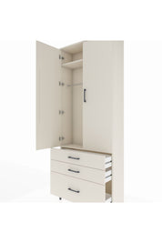 Arges Dolap 2 Raflı 3 Çekmeceli Tek Askılı 88x30x221 - S30M058V1A