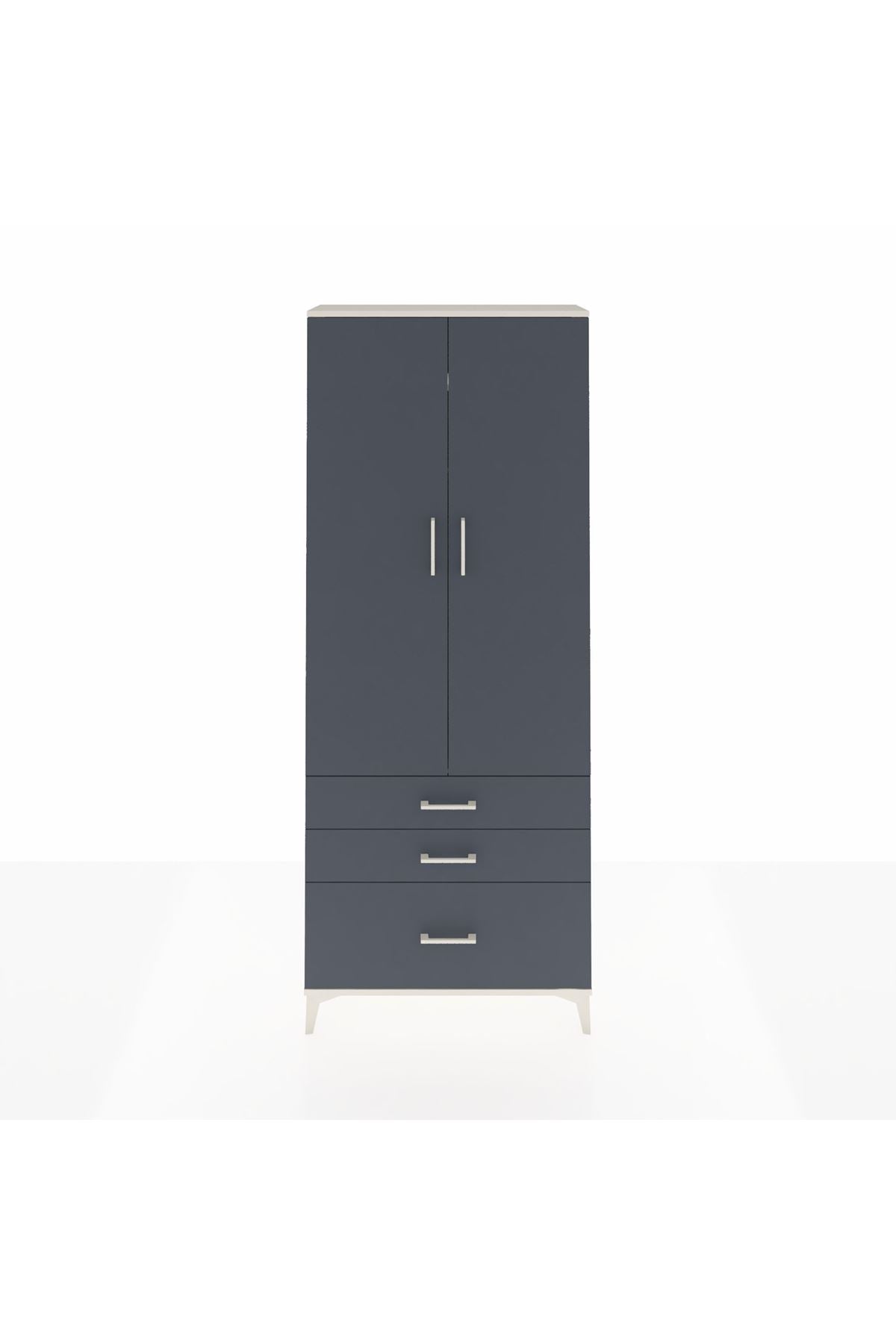 Arges Dolap 2 Raflı 3 Çekmeceli Tek Askılı 88x30x221 - S30M058V2A