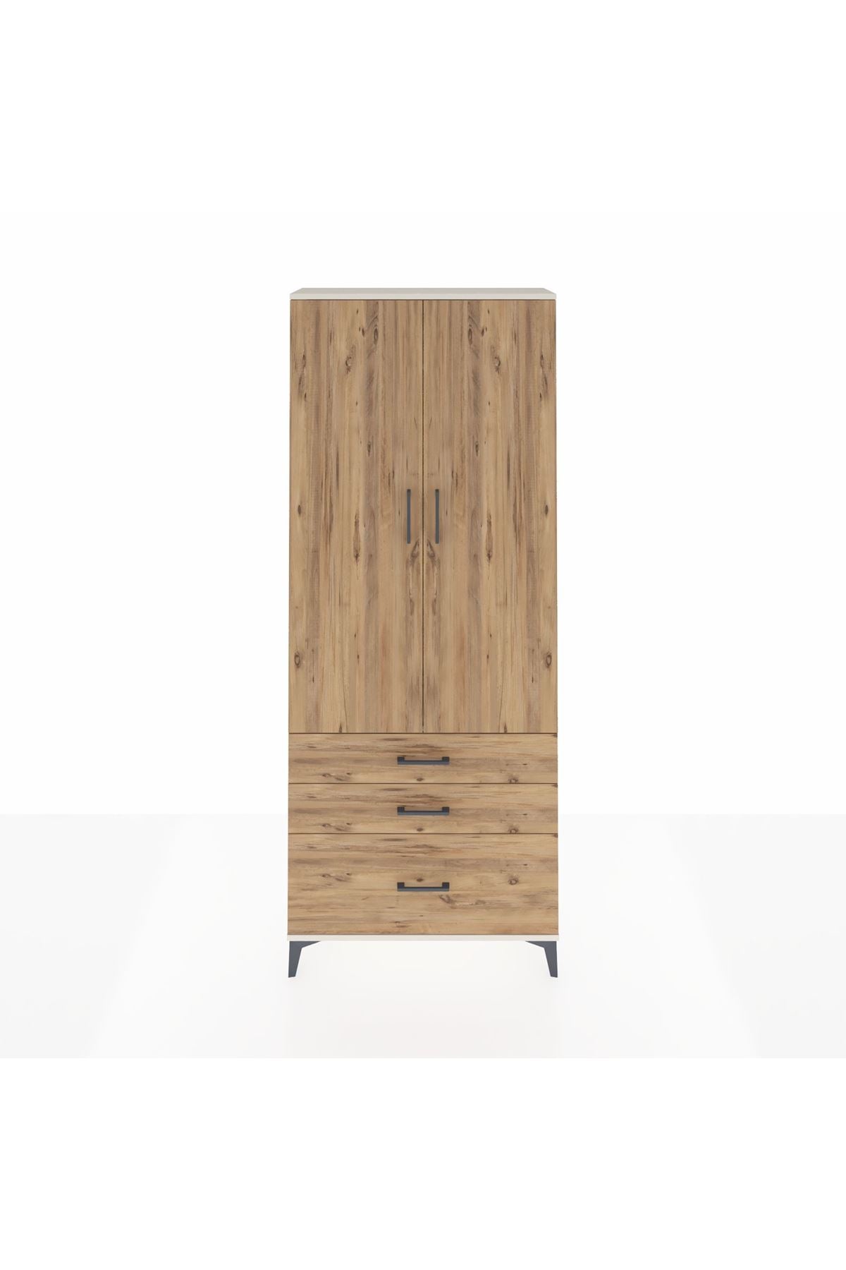 Arges Dolap 2 Raflı 3 Çekmeceli Tek Askılı 88x30x221 - S30M058V3A
