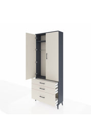 Arges Dolap 2 Raflı 3 Çekmeceli Tek Askılı 88x30x221 - S30M058V4A