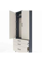 Arges Dolap 2 Raflı 3 Çekmeceli Tek Askılı 88x30x221 - S30M058V4A