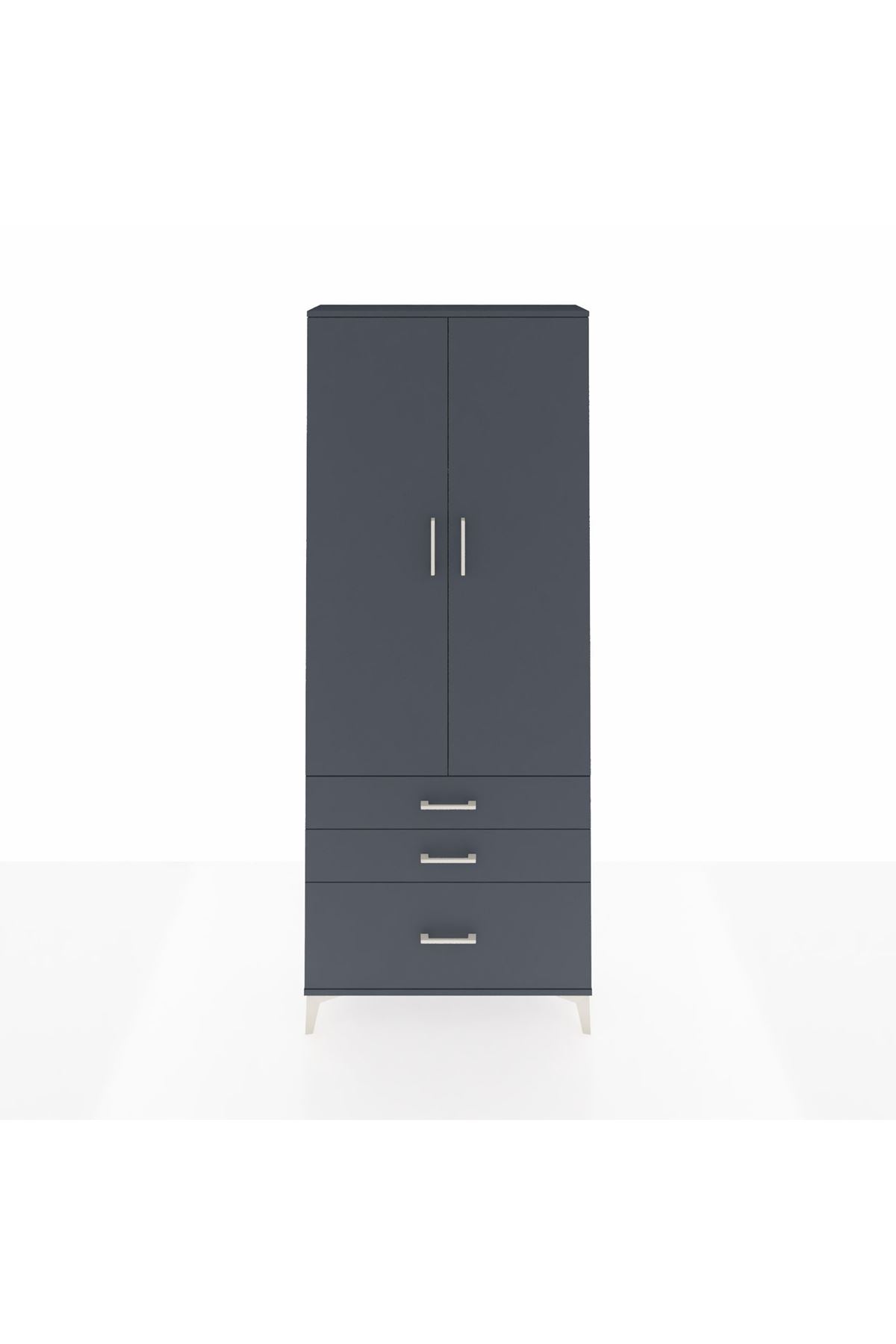 Arges Dolap 2 Raflı 3 Çekmeceli Tek Askılı 88x30x221 - S30M058V5A