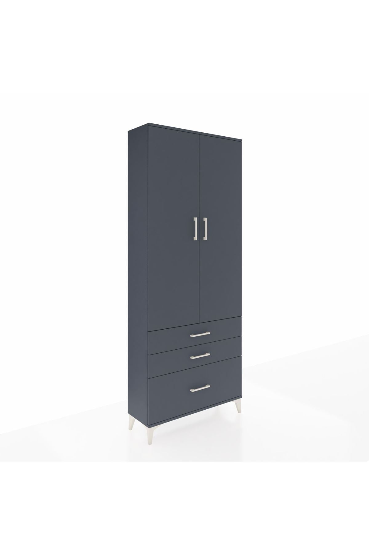 Arges Dolap 2 Raflı 3 Çekmeceli Tek Askılı 88x30x221 - S30M058V5A