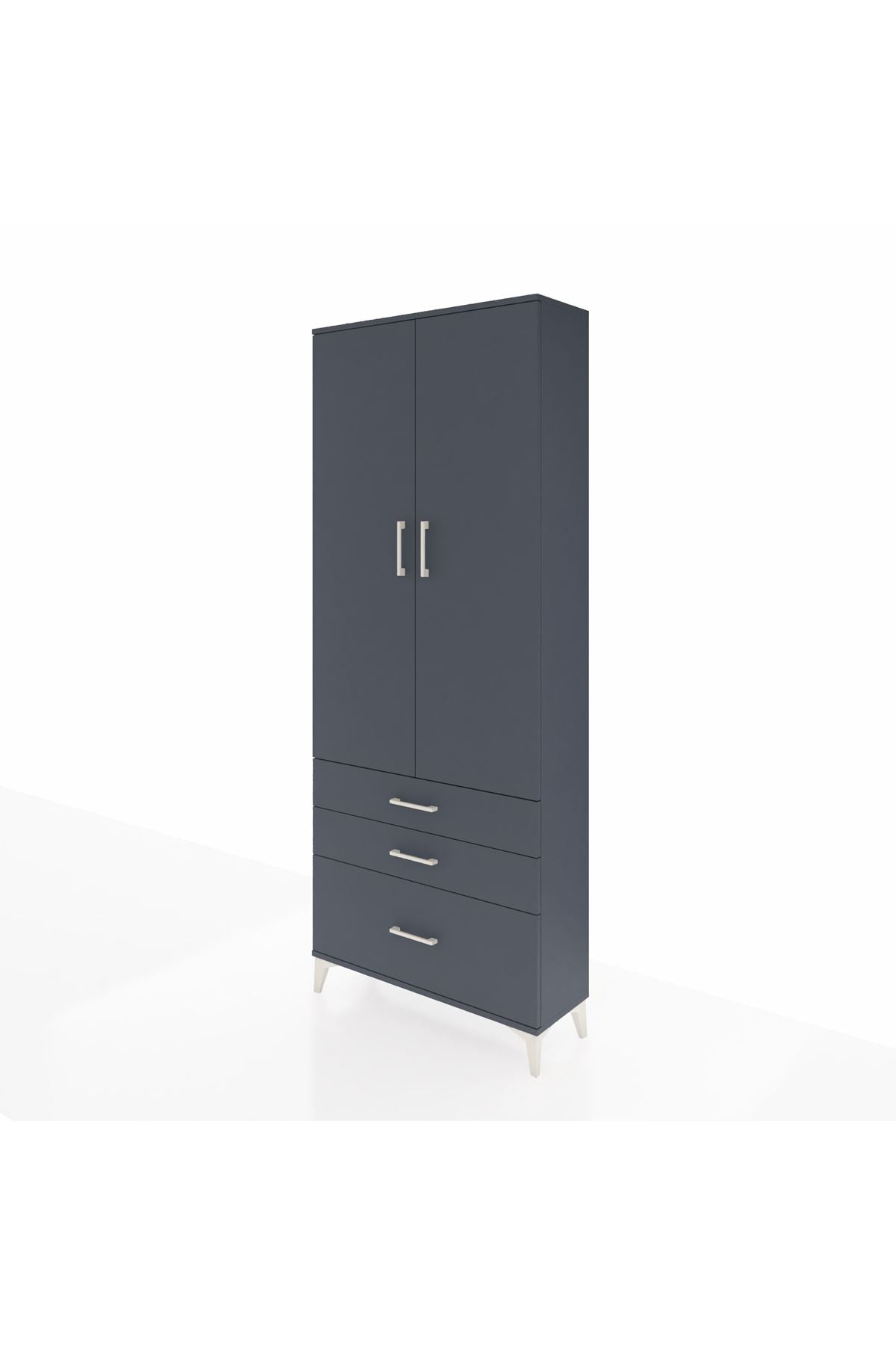 Arges Dolap 2 Raflı 3 Çekmeceli Tek Askılı 88x30x221 - S30M058V5A