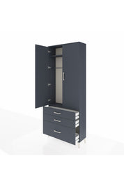 Arges Dolap 2 Raflı 3 Çekmeceli Tek Askılı 88x30x221 - S30M058V5A