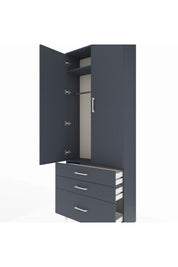 Arges Dolap 2 Raflı 3 Çekmeceli Tek Askılı 88x30x221 - S30M058V5A