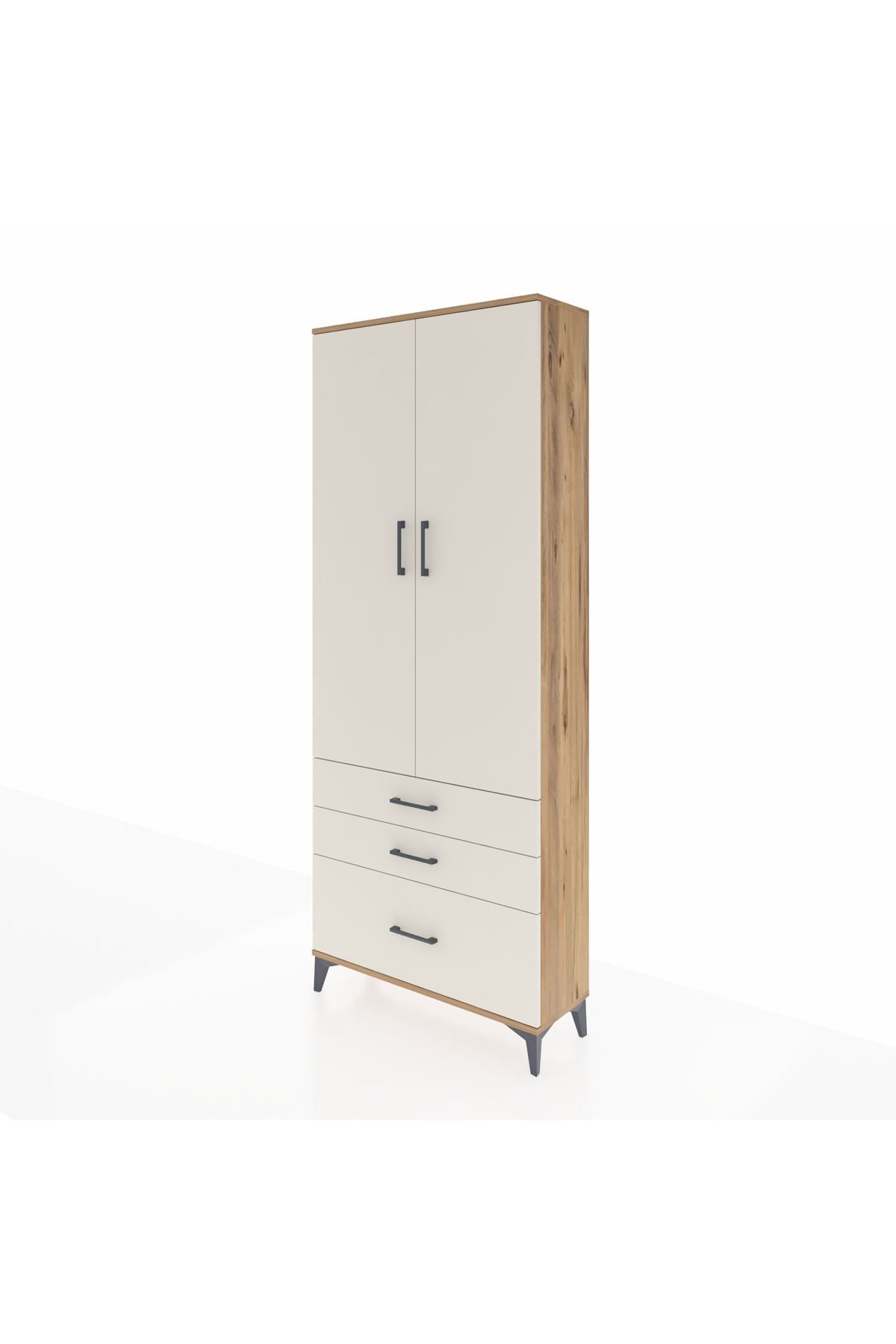 Arges Dolap 2 Raflı 3 Çekmeceli Tek Askılı 88x30x221 - S30M058V7A