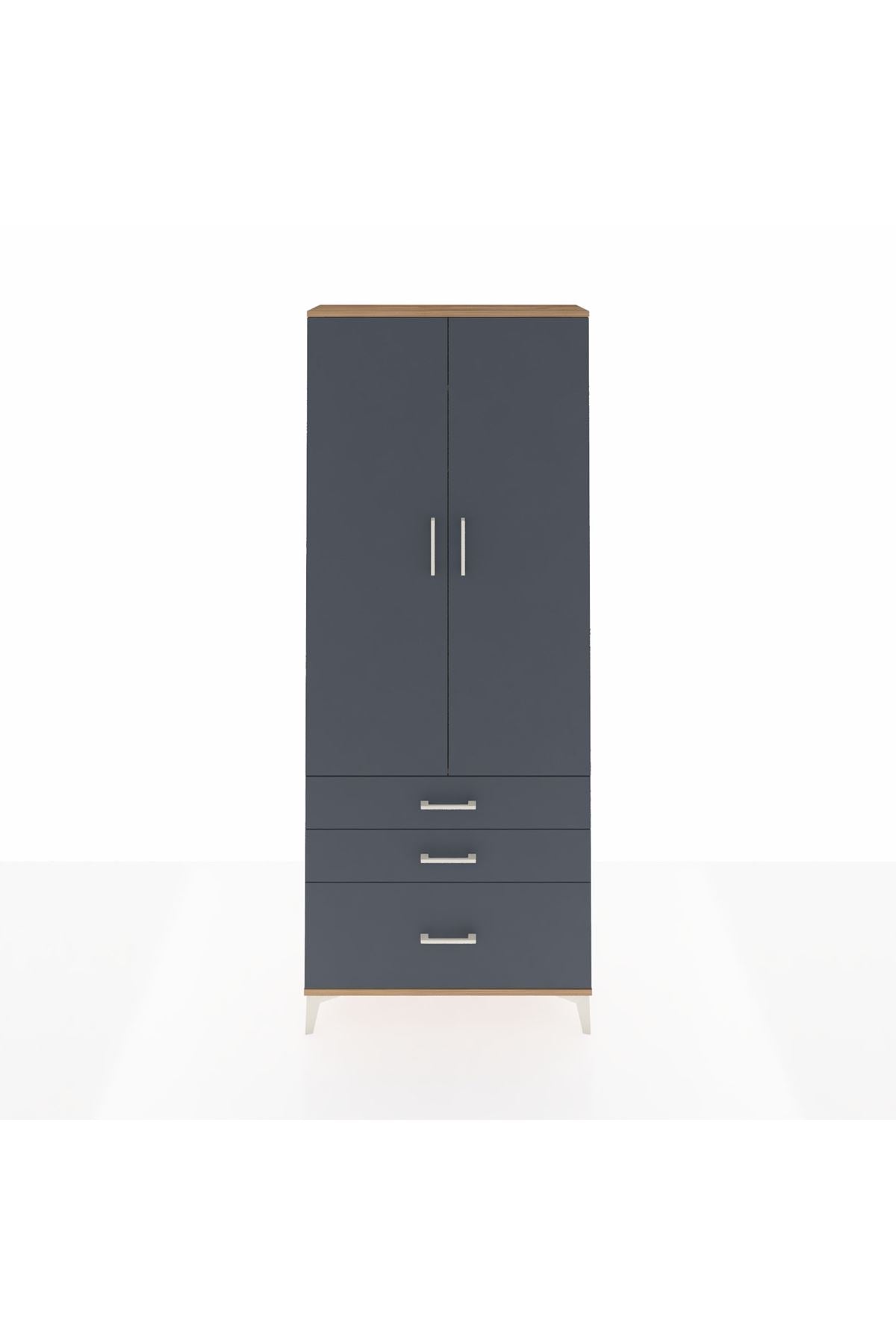 Arges Dolap 2 Raflı 3 Çekmeceli Tek Askılı 88x30x221 - S30M058V8A