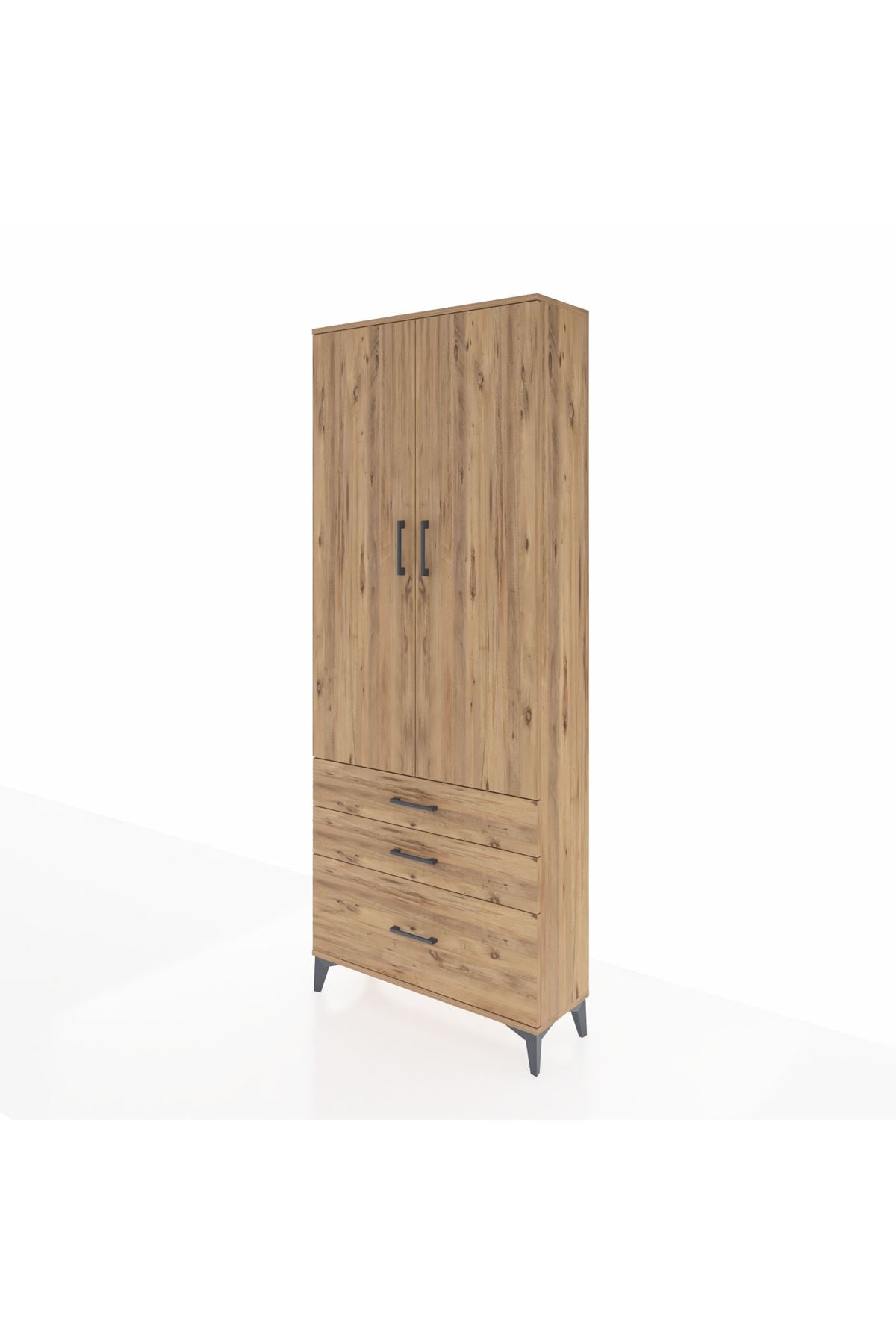 Arges Dolap 2 Raflı 3 Çekmeceli Tek Askılı 88x30x221 - S30M058V9A