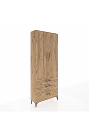 Arges Dolap 2 Raflı 3 Çekmeceli Tek Askılı 88x30x221 - S30M058V9A