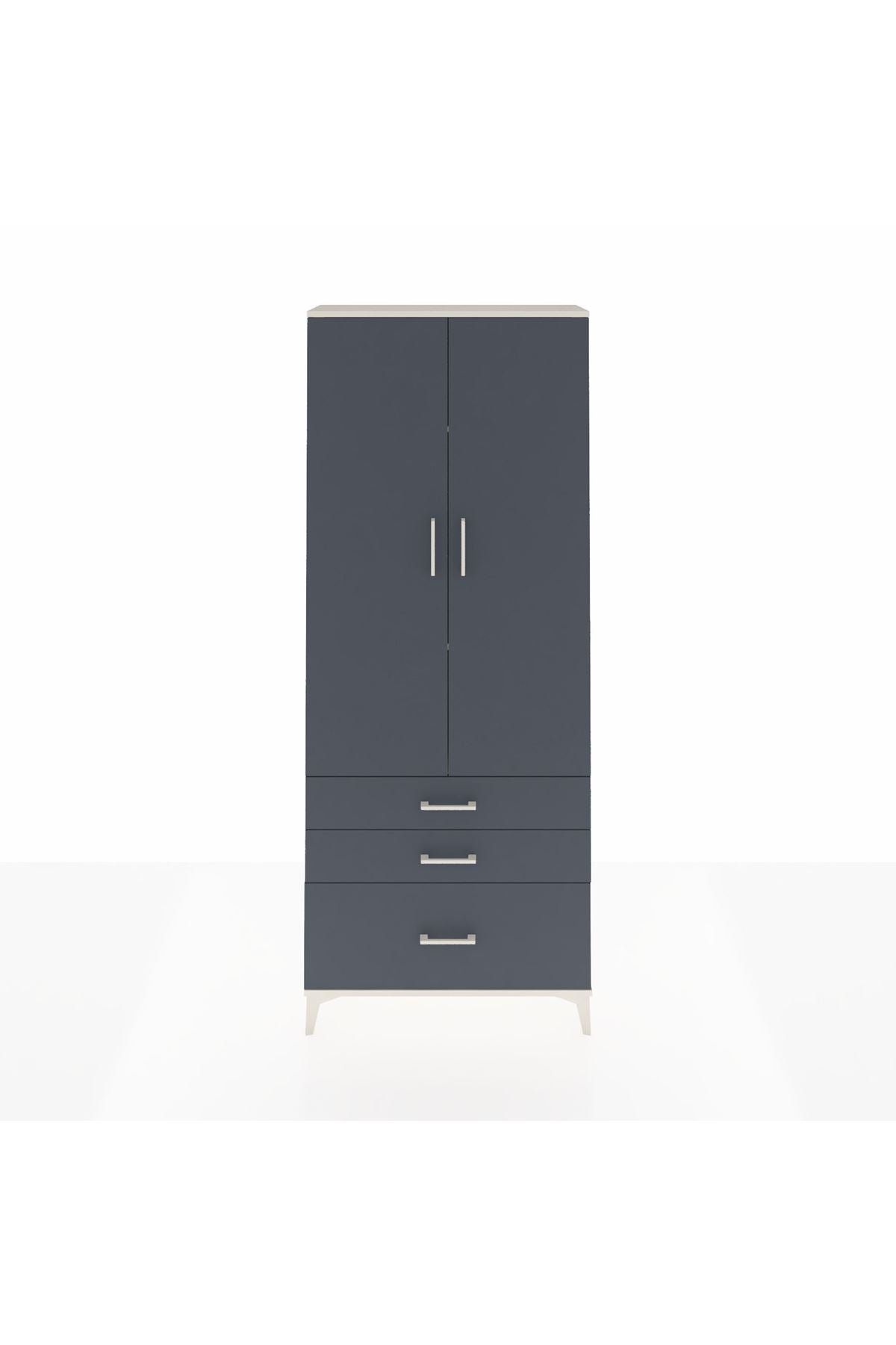 Arges Dolap 3 Raflı 3 Çekmeceli 2 Kapaklı 88x30x221 - S30M059V2A
