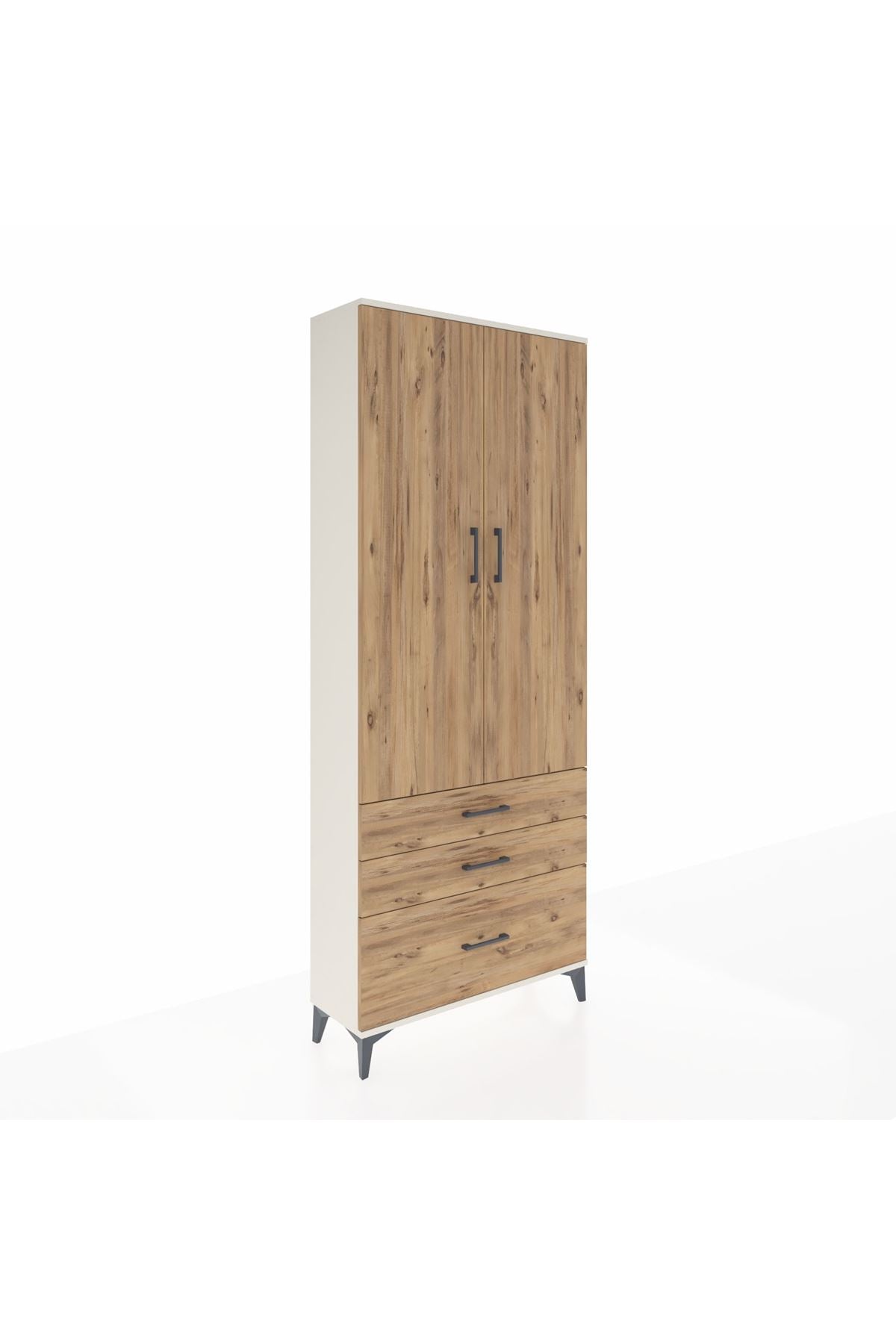 Arges Dolap 3 Raflı 3 Çekmeceli 2 Kapaklı 88x30x221 - S30M059V3A