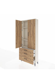 Arges Dolap 3 Raflı 3 Çekmeceli 2 Kapaklı 88x30x221 - S30M059V3A