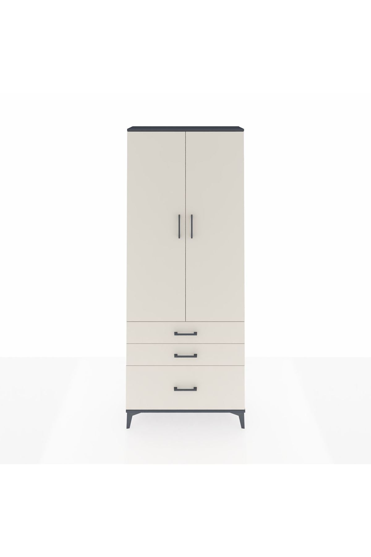 Arges Dolap 3 Raflı 3 Çekmeceli 2 Kapaklı 88x30x221 - S30M059V4A