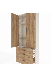 Arges Dolap 3 Raflı 3 Çekmeceli 2 Kapaklı 88x30x221 - S30M059V3A