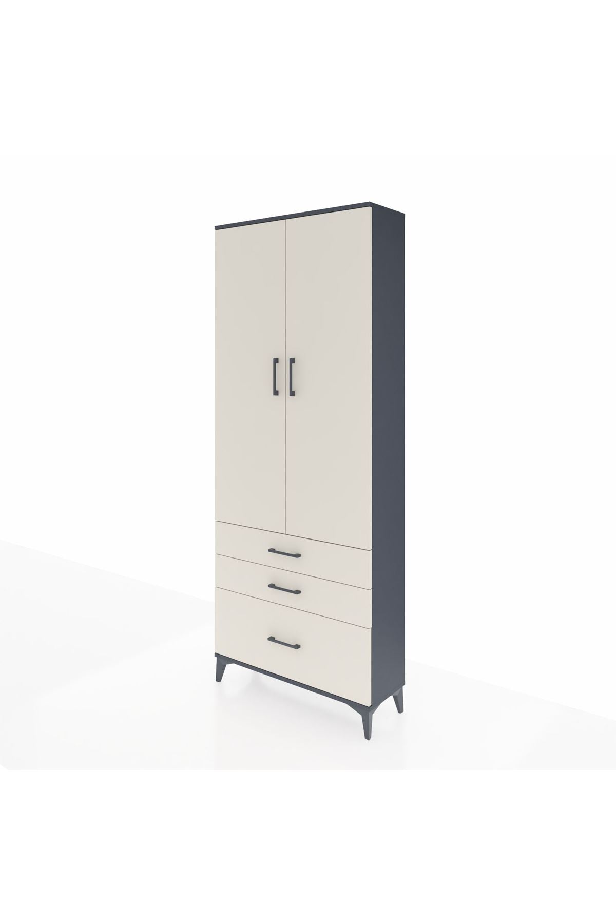 Arges Dolap 3 Raflı 3 Çekmeceli 2 Kapaklı 88x30x221 - S30M059V4A