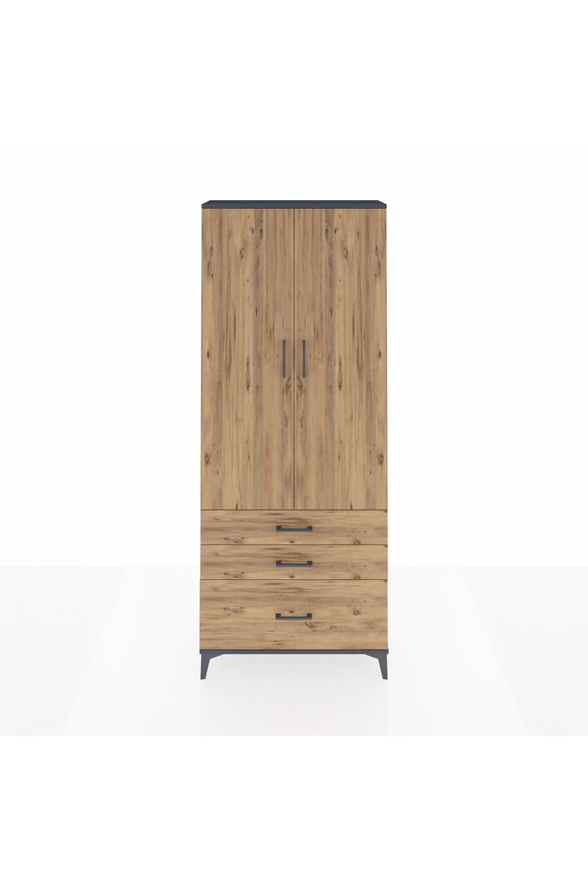 Arges Dolap 3 Raflı 3 Çekmeceli 2 Kapaklı 88x30x221 - S30M059V6A