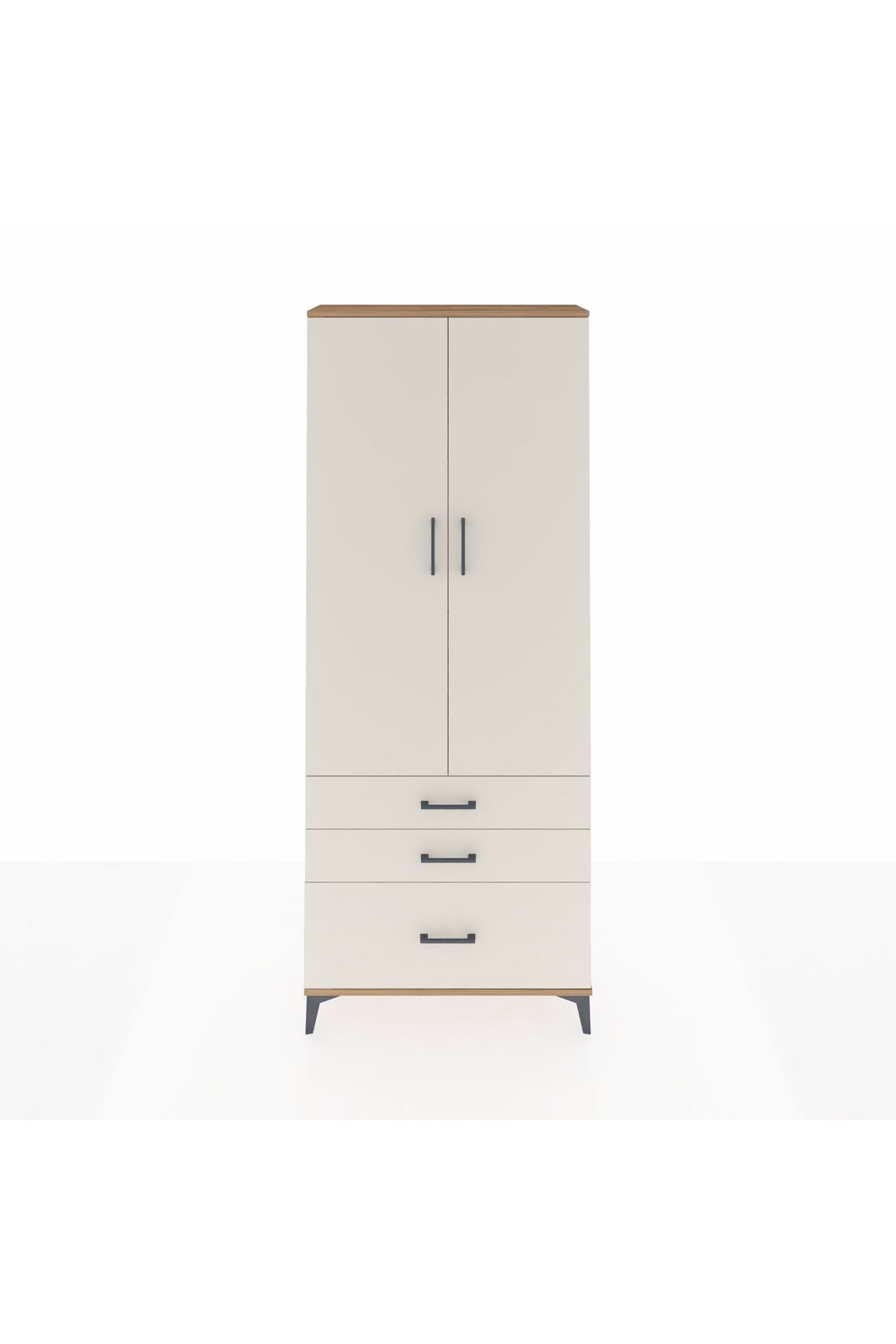 Arges Dolap 3 Raflı 3 Çekmeceli 2 Kapaklı 88x30x221 - S30M059V7A