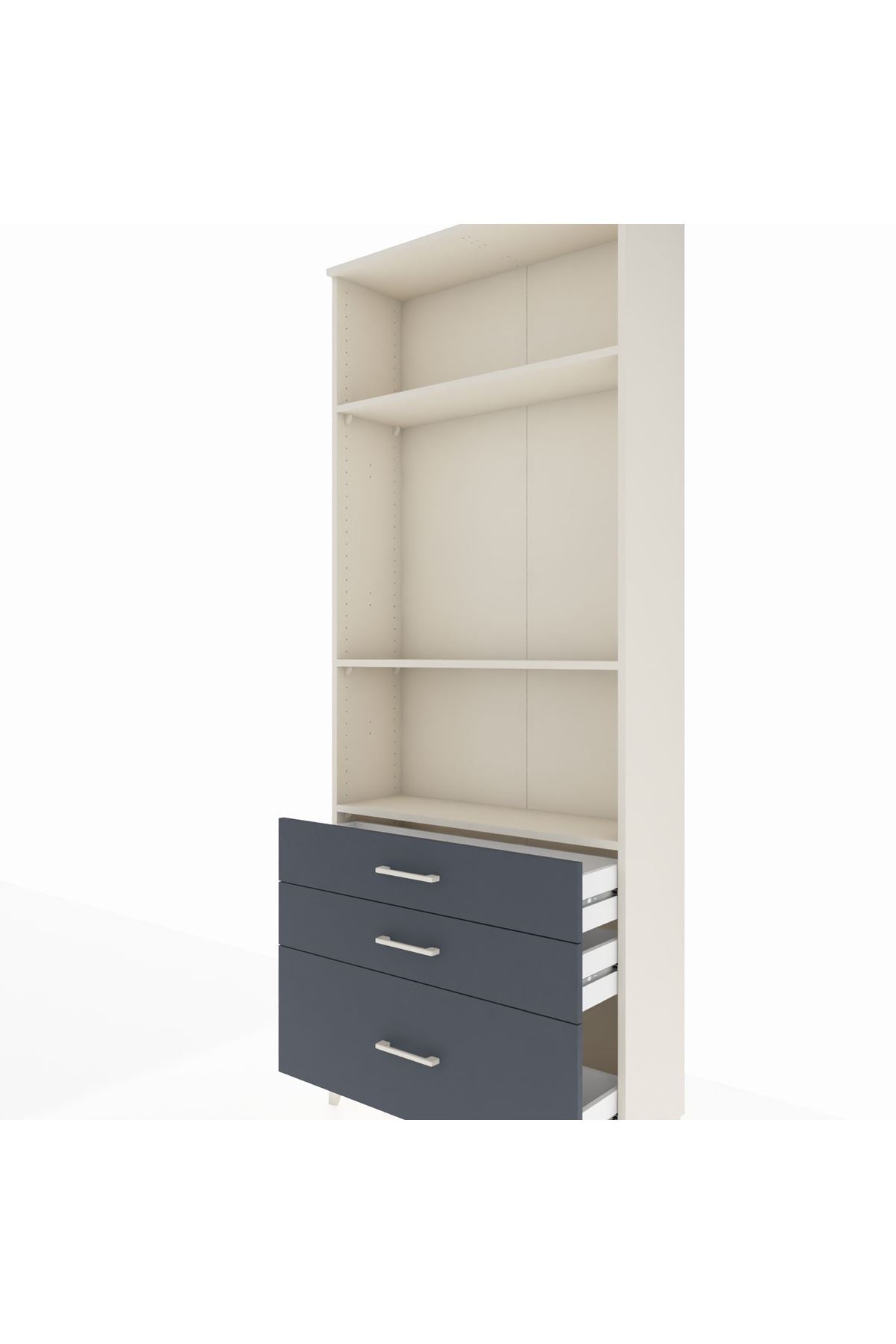 Arges Dolap 3 Raflı 3 Çekmeceli 88x30x221 - S30M060V2A