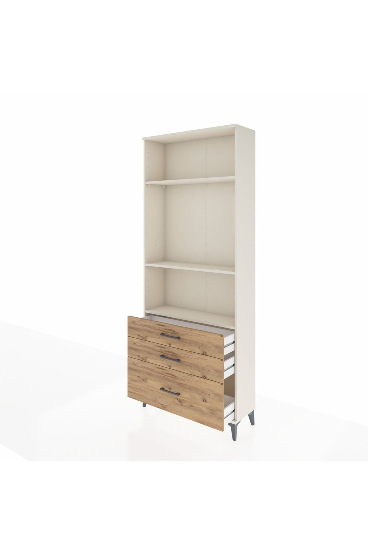 Arges Dolap 3 Raflı 3 Çekmeceli 88x30x221 - S30M060V3A